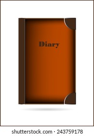 Orange diary on a white background.