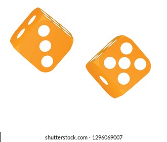 Orange dices. vector illustration