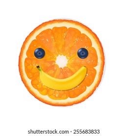 Orange Diet Illustration With Gradient Mesh, Vector Illustration