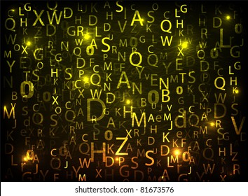 orange digital letters. Vector illustration