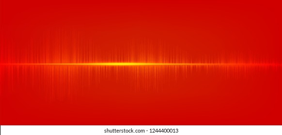 Orange Digital Sound Wave Background,technology and earthquake wave concept,design for music industry,Vector,Illustration.