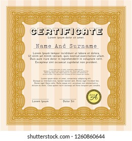 Orange Diploma. Artistry design. Customizable, Easy to edit and change colors. Easy to print. 
