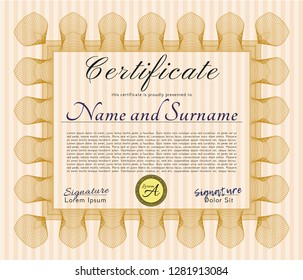 Orange Diploma. Artistry design. Customizable, Easy to edit and change colors. Easy to print. 