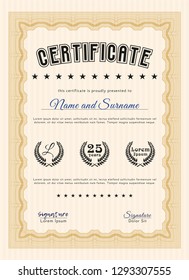 Orange Diploma or certificate template. Customizable, Easy to edit and change colors. With quality background. Beauty design. 