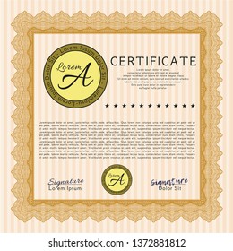 Orange Diploma or certificate template. With quality background. Customizable, Easy to edit and change colors. Nice design. 