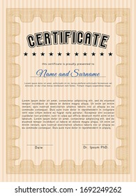 Orange Diploma or certificate template. With quality background. Excellent design. Customizable, Easy to edit and change colors. 