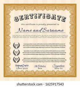 Orange Diploma. Cordial design. Customizable, Easy to edit and change colors. Easy to print. 