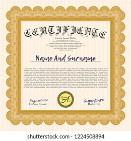 Orange Diploma. Customizable, Easy to edit and change colors. Complex background. Superior design. 