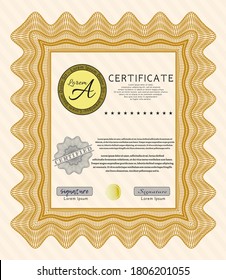 Orange Diploma.  Good design.  With linear background.  Customizable, Easy to edit and change colors. 