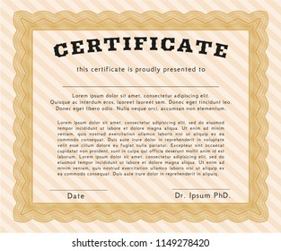Orange Diploma. Money design. Customizable, Easy to edit and change colors. Easy to print. 