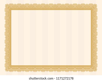 Orange Diploma. Nice design. Vector illustration. Complex background. 