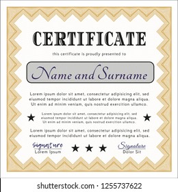 Orange Diploma. Retro design. Printer friendly. Detailed. 
