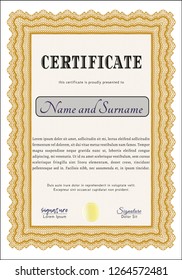 Orange Diploma. Retro design. Printer friendly. Detailed. 