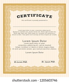 Orange Diploma. Superior design. Customizable, Easy to edit and change colors. Complex background. 