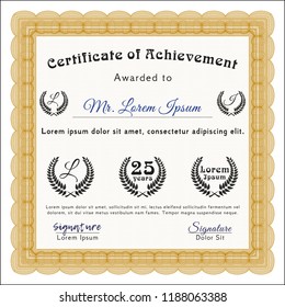 Orange Diploma template or certificate template. Customizable, Easy to edit and change colors. Printer friendly. Elegant design. 