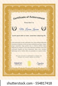 Orange Diploma template or certificate template. Easy to print. Nice design. Customizable, Easy to edit and change colors. 