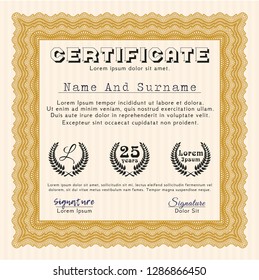 Orange Diploma template or certificate template. With quality background. Sophisticated design. Customizable, Easy to edit and change colors. 