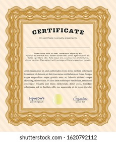 Orange Diploma template. Cordial design. Customizable, Easy to edit and change colors. With quality background. 