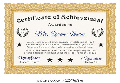 Orange Diploma template. Nice design. Customizable, Easy to edit and change colors. With quality background. 