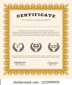 Orange Diploma template. With quality background. Customizable, Easy to edit and change colors. Superior design. 