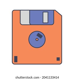 orange diskette icon over white
