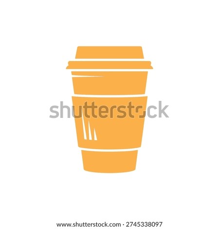 Orange disposable coffee cup with lid disposable cup