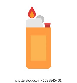 Orange disposable lighter icon. Vector.