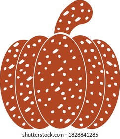 Orange distressed Pumpkin isolated on white background. Vector illustration.