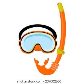 Orange Diving Mask, Diving Tube, Swimming Equipment, Snorkeling