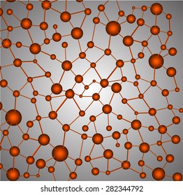 orange DNA symbol. icon. Vector illustration. infographics. Abstract gene chain background.Can be used as medical,genetic,pharmaceutical, science industries.silver background