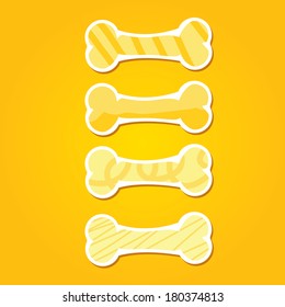 orange Dog Bone on orange background. Vector Illustration