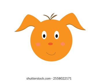 orange dog head on a white background