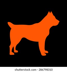 Orange dog icon on a black background
