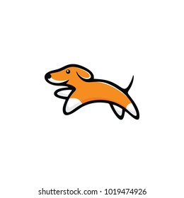 orange dog logo vector