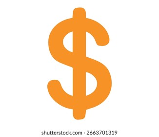 Ícone de símbolo de dólar laranja - símbolo de moeda em negrito para arquivo editável de vetor de finanças, dinheiro ou preços.