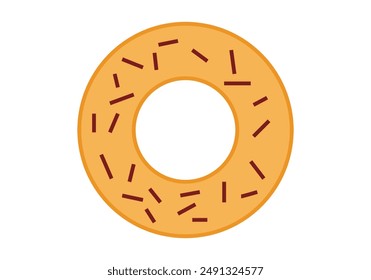 Donut naranja con chispas de chocolate