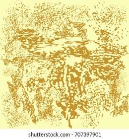 Orange doodle against yellow background