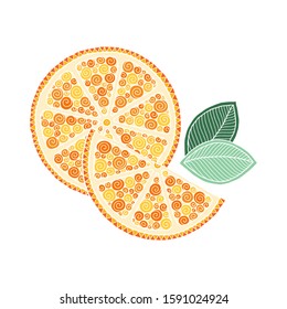 Orange. Doodle detailed illustration. Isolated. For greeting cards, printing on t-shirts.