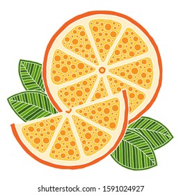 Orange. Doodle detailed illustration. Isolated. For greeting cards, printing on t-shirts.