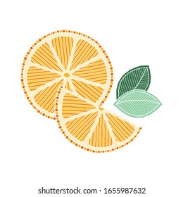 Orange. Doodle detailed illustration. Isolated. For greeting cards, printing on t-shirts.