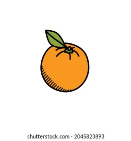 orange doodle icon, vector illustration