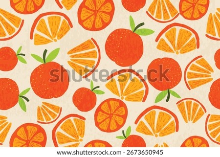 Orange doodle pattern for background, cover, wrapper, etc.