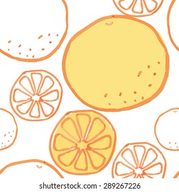 Orange Doodle Vector Patten Felt Pen