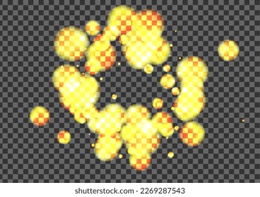 Orange Dot Background Transparent Vector. Flare Year Design. Summer Illustration. Yellow Spot Twinkle Card. Gold Wallpaper.