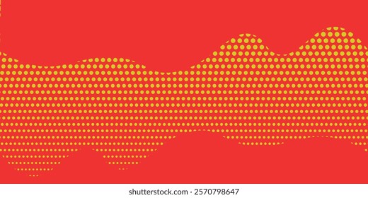 Orange dot halftone color pattern gradient texture with technology digital background. vector