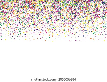 Orange Dot Independence White Background. Happy Dust Background. Vector Rain Design. White Round Flying Banner.