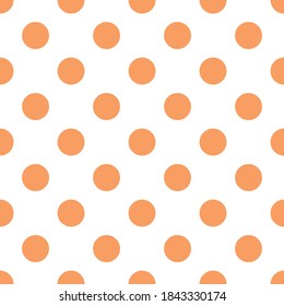 Orange dot pattern on white background for design, Dot wallpaper, texture textile or background, Vector