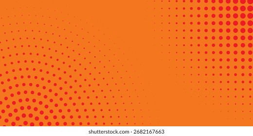 orange Dots halftone  color pattern gradient texture with technology digital background. Dots pop art comics with summer background.