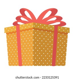 orange dotted gift present icon