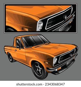 orange drag race illustration isolated in black background for poster, t-shirt, graphic design, business element and card